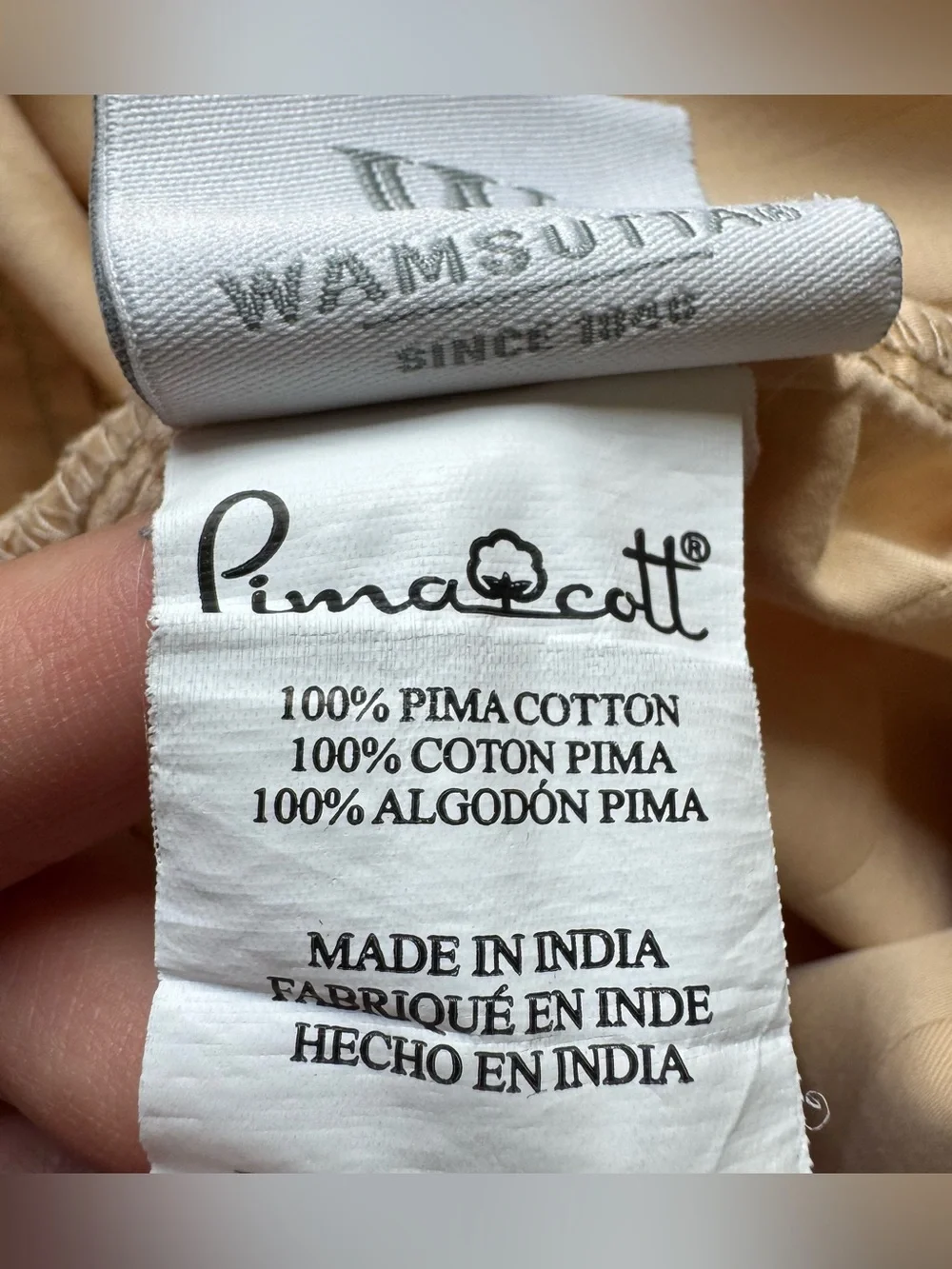 Wamsutta 2 Standard / Queen Pillowcases 100% Pima Cotton India Damask Stripe